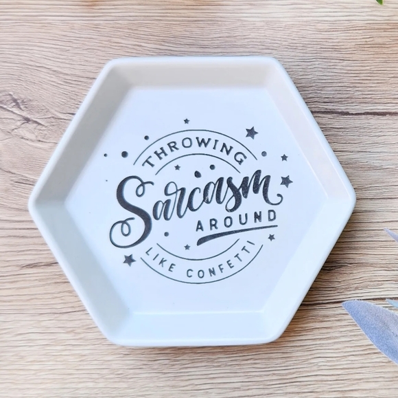 Laser Engraved Trinket Tray - Sarcasm - Picture 5 of 10